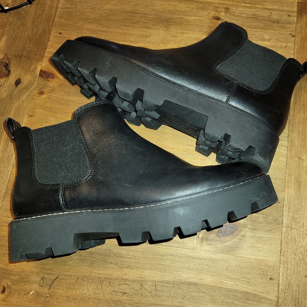 Franco Sarto Leather Lug Booties size 8.5